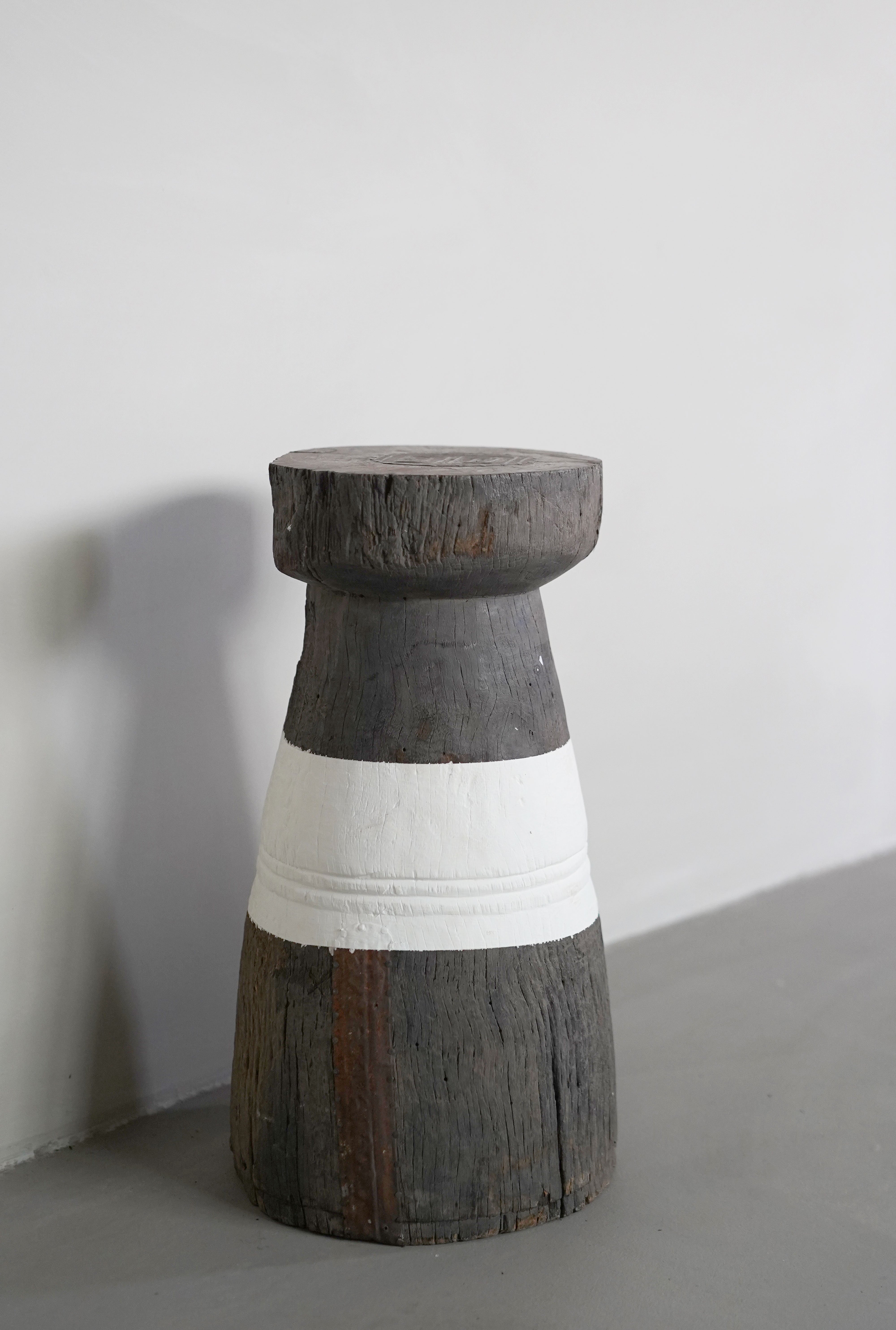 Lozi Mortar Stool with Stripe 10